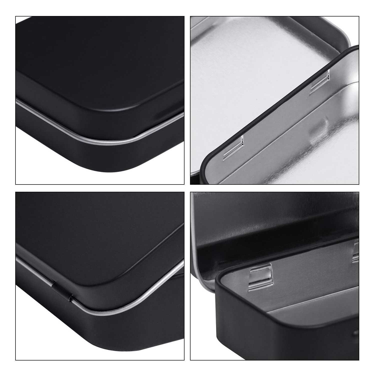 2pcs Portable Metal Hinged Tin Box for Home Storage - Mini Size with Lid  for Secure and Convenient Organization