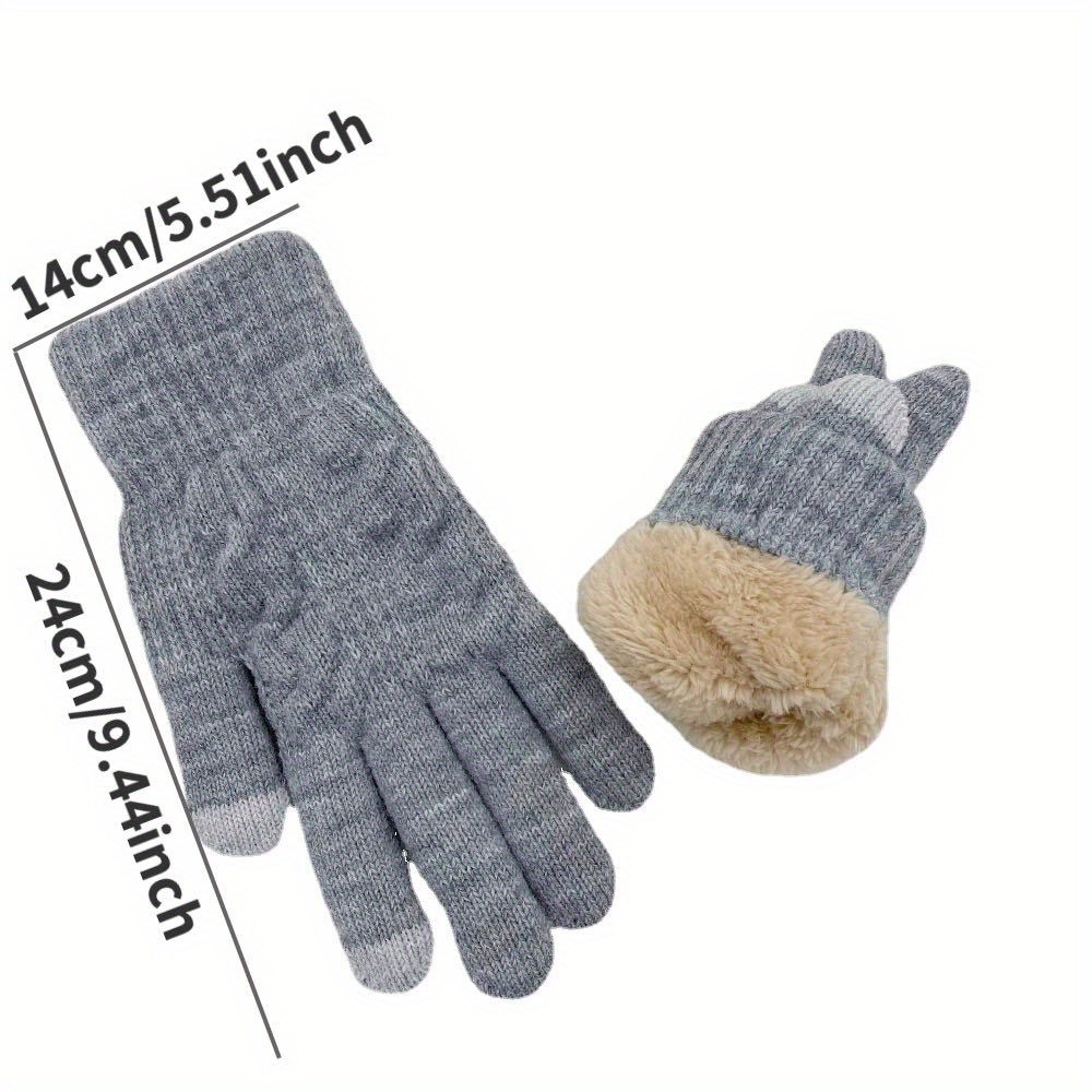 1* Velvet Thickened Gloves Fleecing Gloves, Thickened Warm Gloves, Autumn  And Winter Elastic Gloves, Winter Full Finger Coldproof