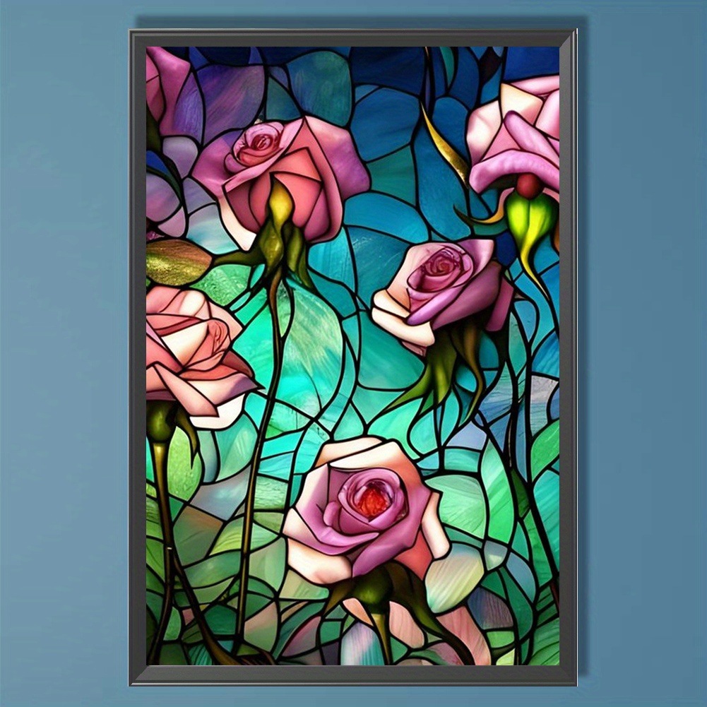 Diy 5d Full Crystal Diamond Paintings Rose Flower Handmade - Temu
