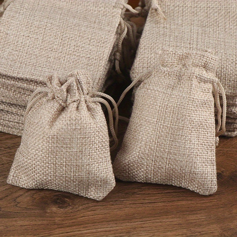 Drawstring Burlap Bag Jute Gift Bags Diy Wedding Favor Gift Temu