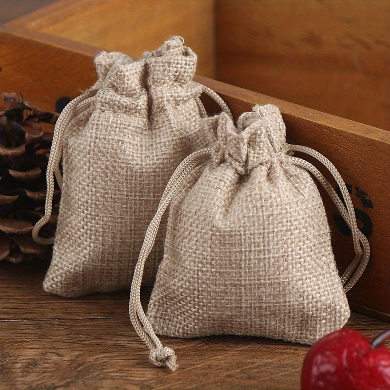 Drawstring Burlap Bag Jute Gift Bags Diy Wedding Favor Gift Temu