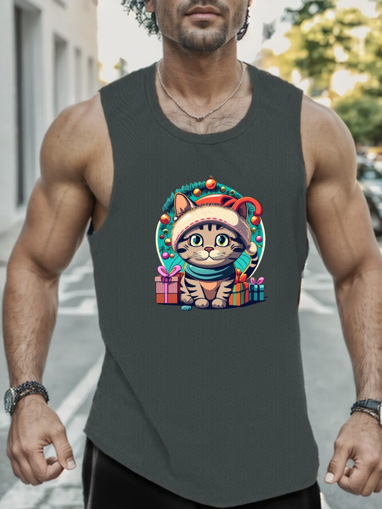 Gym Print Diseño Gráfico Camiseta Sin Mangas Capucha Hombres - Temu
