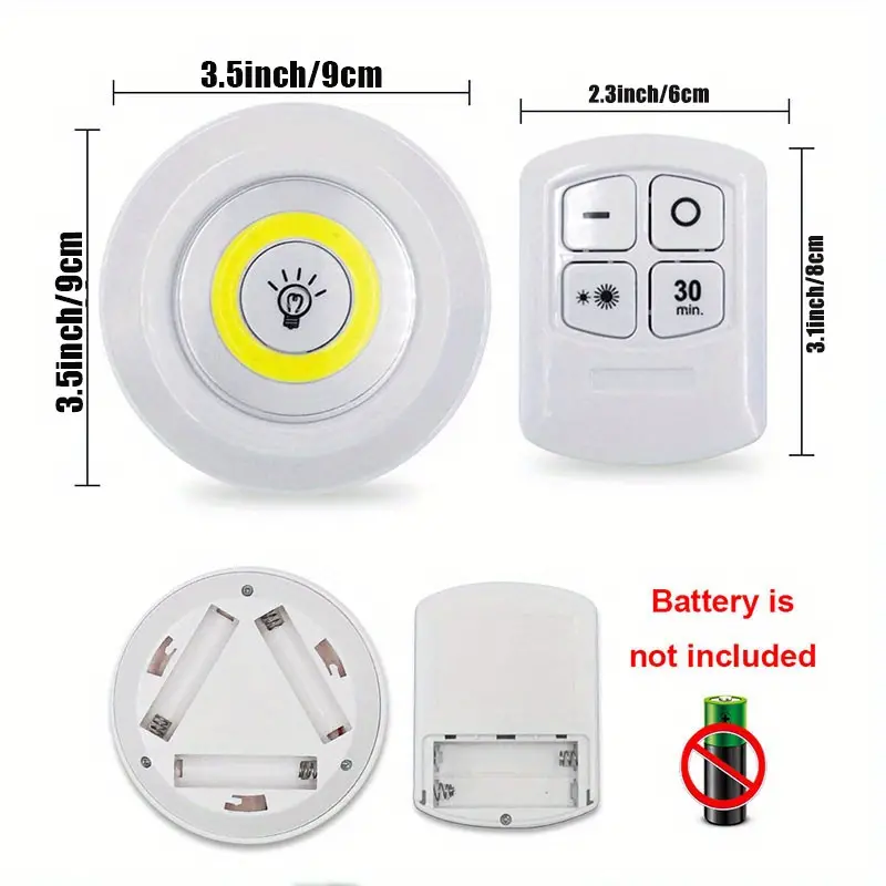 6pcs smart wireless led under cabinet lights cob night light with remote control perfect for wardrobe kitchen more details 0