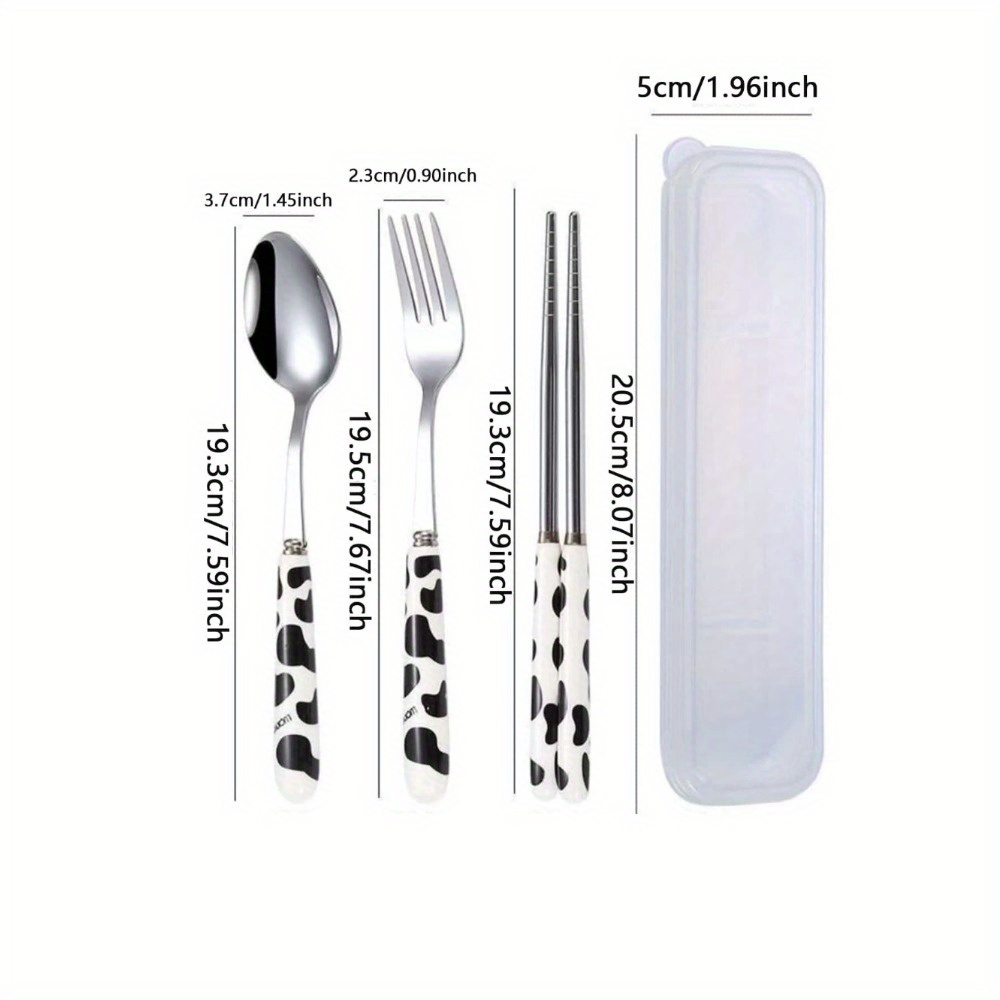 Spoon Cutlery Set Cartoon Include Portable With Flatware With Case