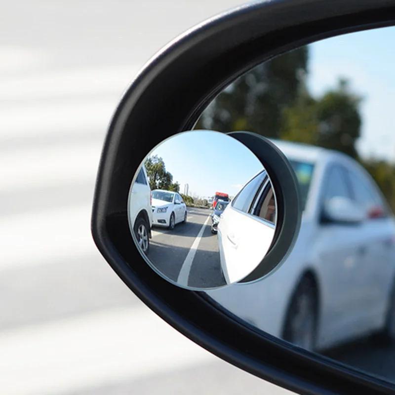 2/4 Stück Auto Kleine Runde Spiegel Blind Spot Rückspiegel Hilfsspiegel  Einparken Konvexer Spiegel 360 Grad Einstellbar