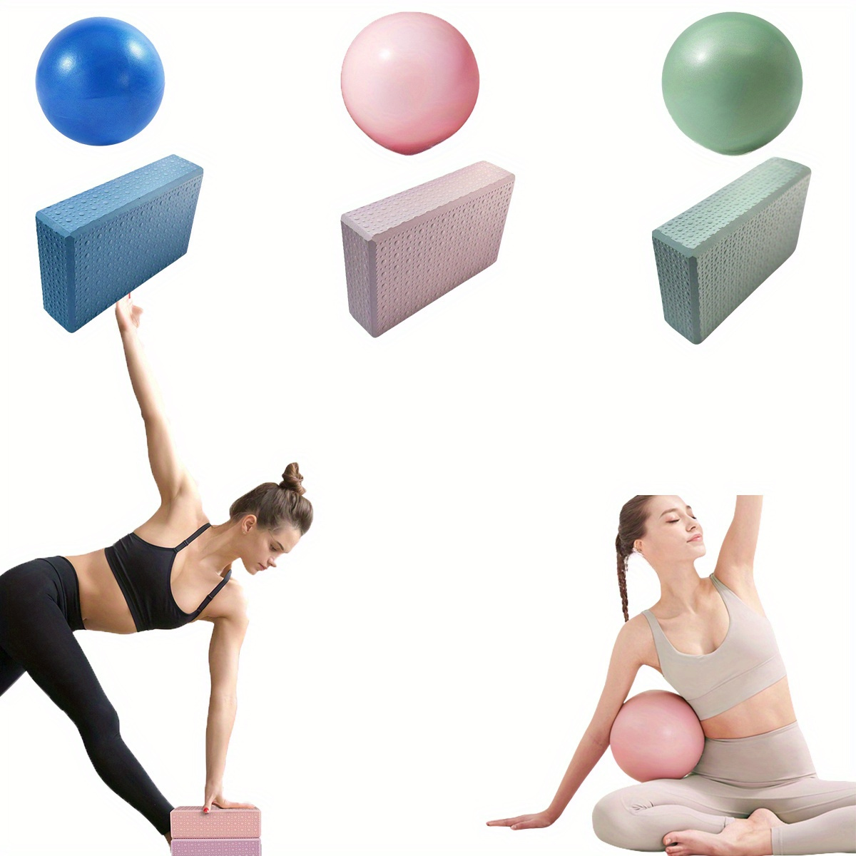 Yoga Brick + Yoga Balance Ball Non slip Eva Solid Color - Temu Austria