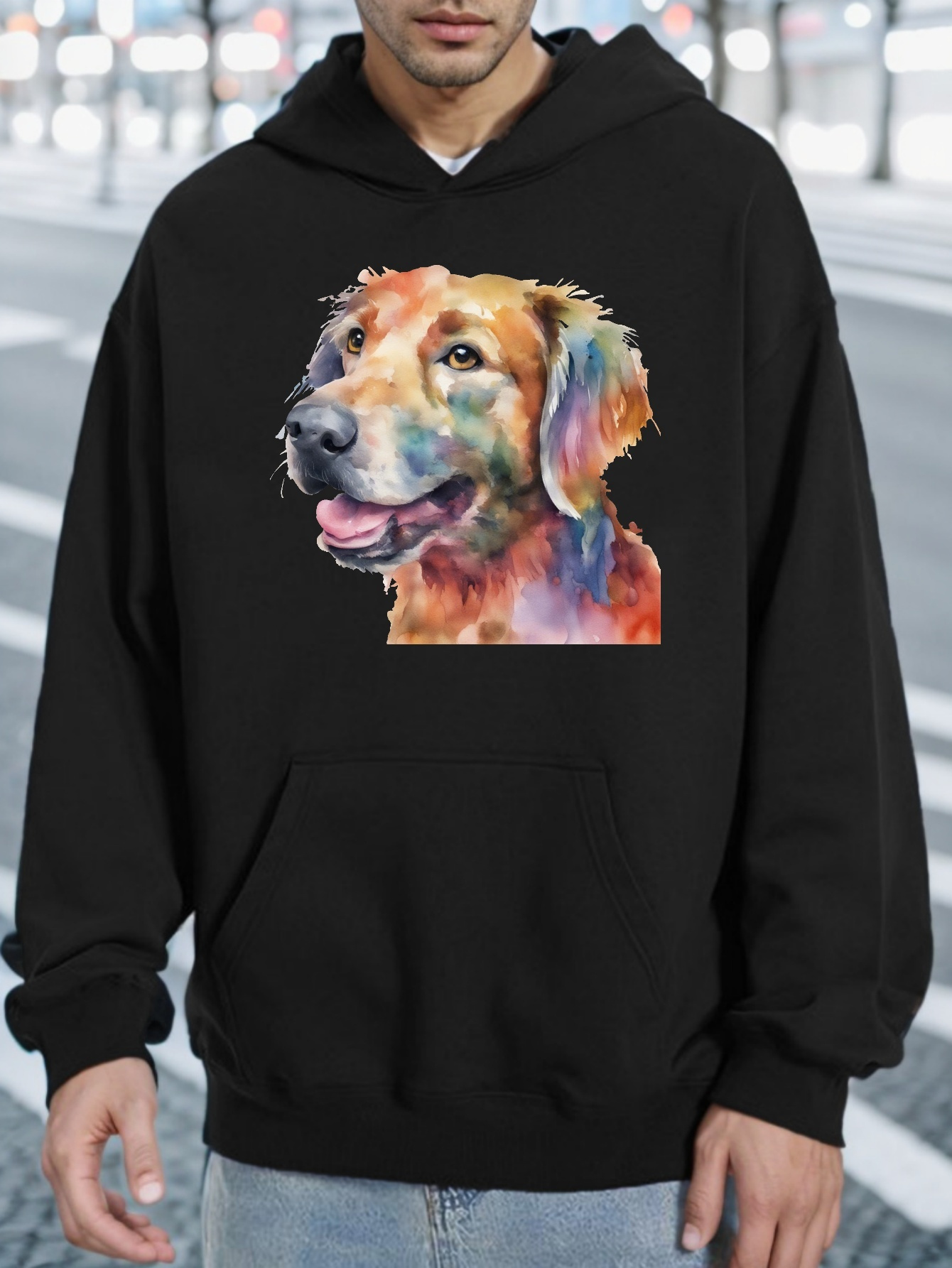 sudaderas capucha estampado perros colores hombres sudadera Temu
