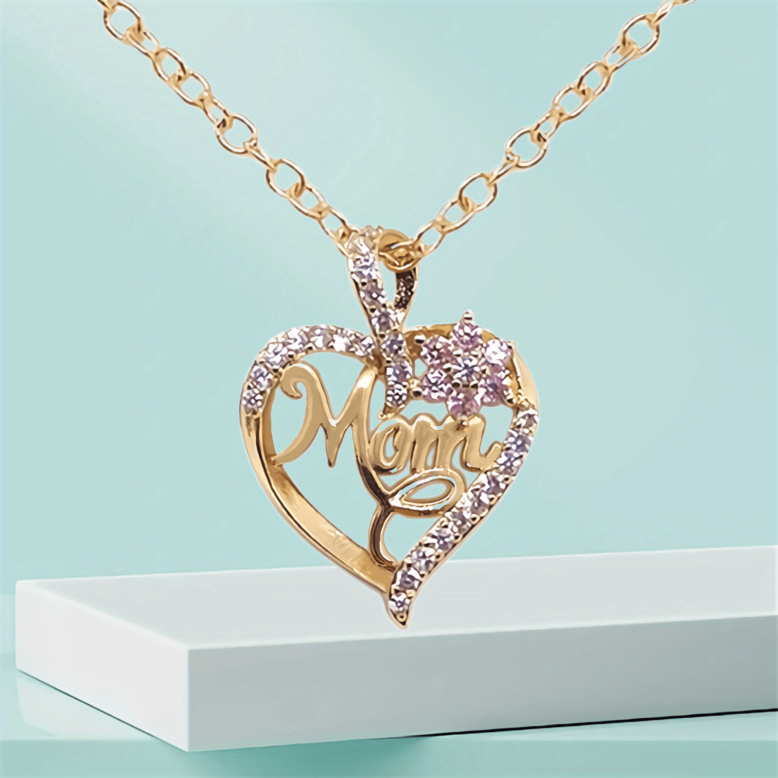 Creative Heart Flower "MOM" Pendant Necklace