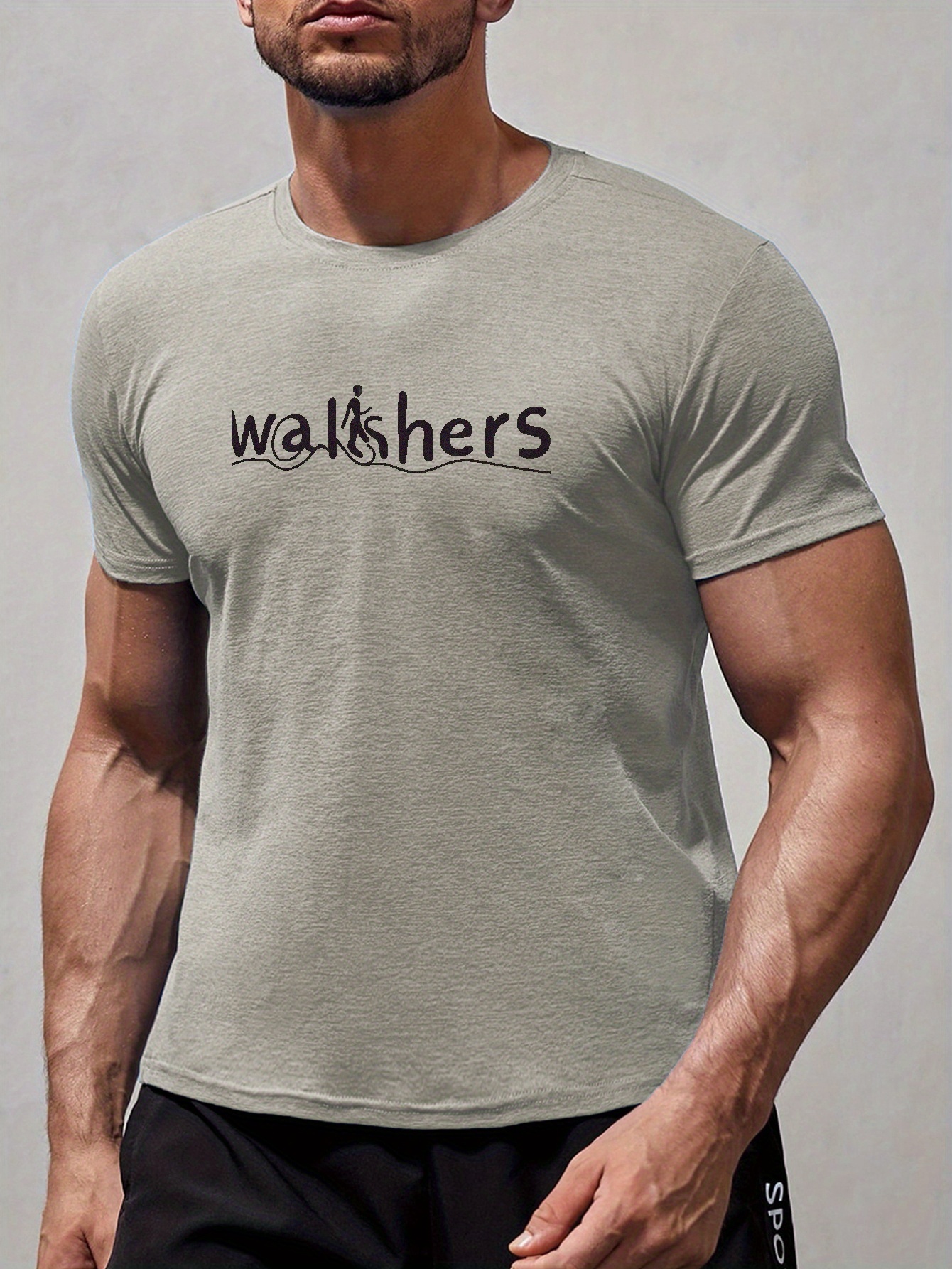 Walshers」パターンプラスサイズメンズ半袖コンフォートTシャツ