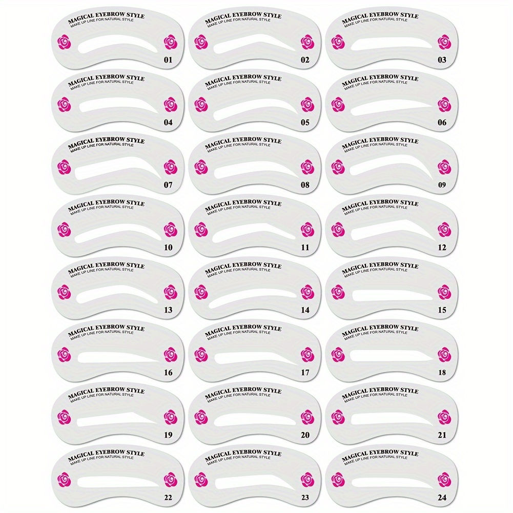 24 Styles Eyebrow Shaping Stencils, Grooming Kit for Women