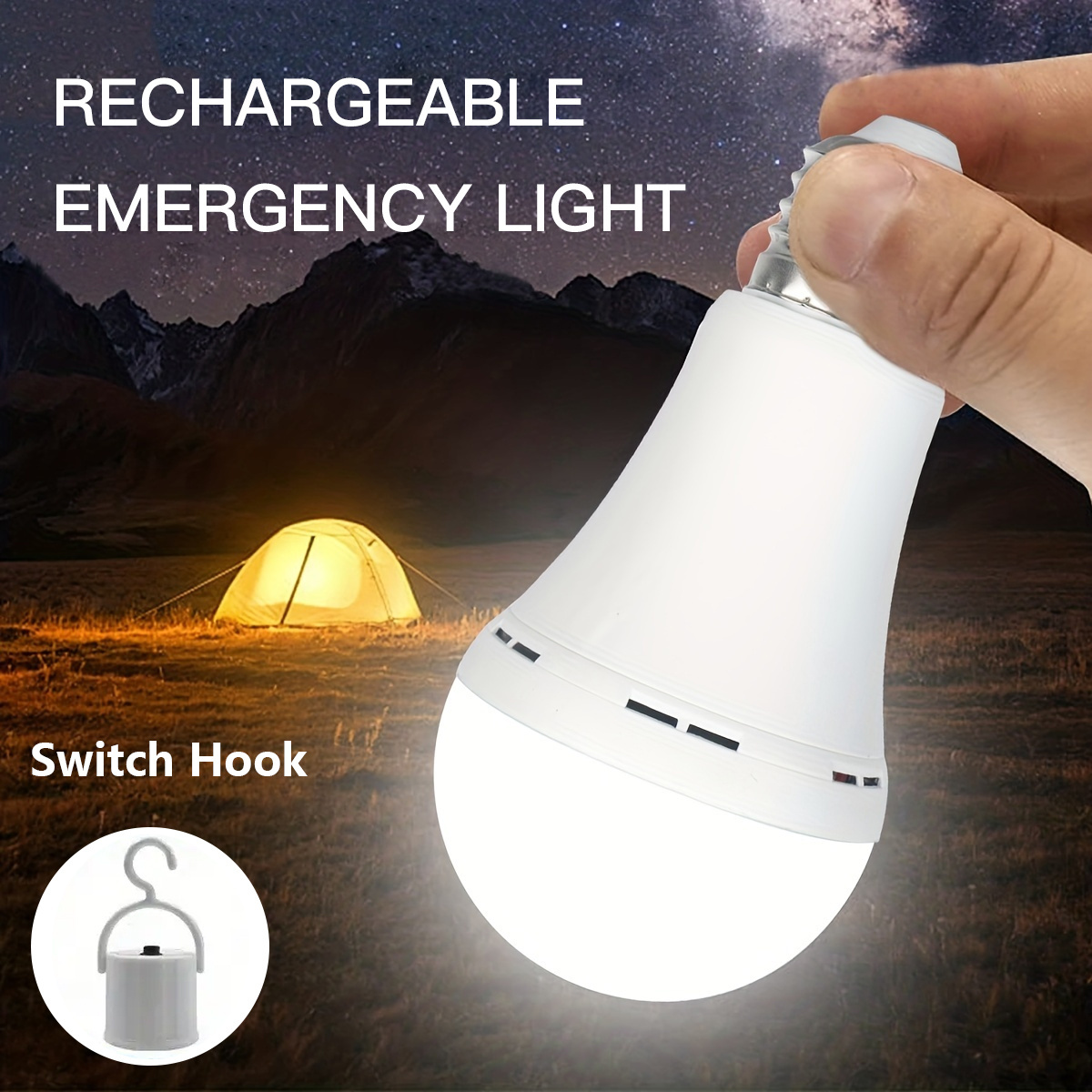 1pc 5w Intelligent Rechargeable Emergency Lamp, Waterproof Led