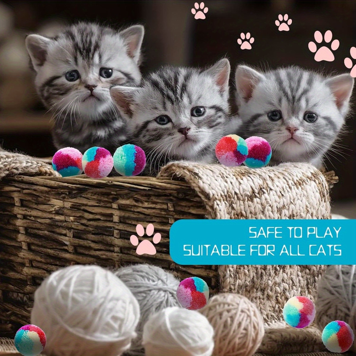 Soft Pom Pom Balls For Kittens Plush Toy Balls For Training - Temu