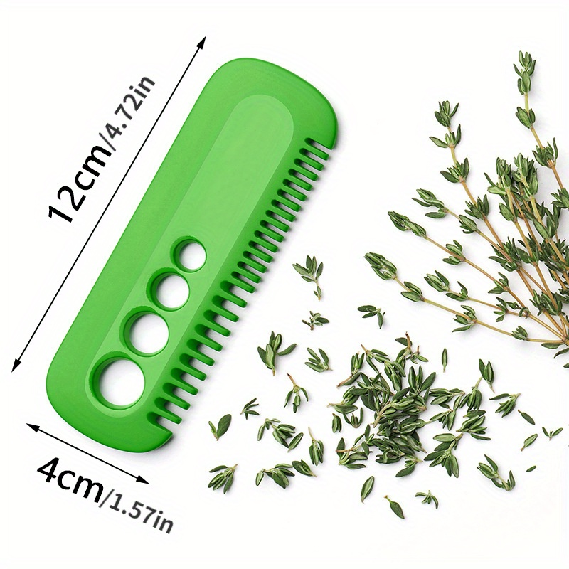 1pc   herb stripper tool quick   leaf removal for parsley   rosemary   abs plastic green portable kitchen gadget details 1