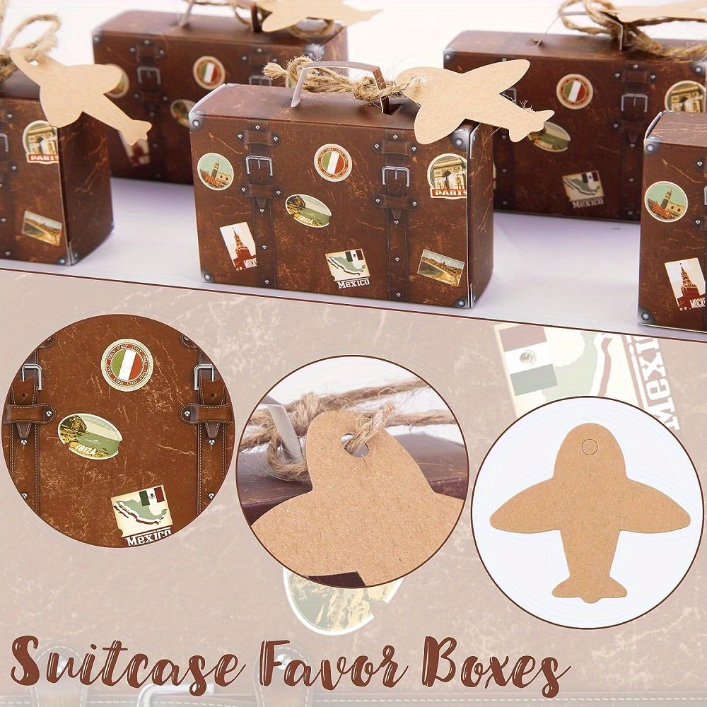 10/20pcs Travel Suitcase Candy Box Kraft Paper Gift Boxes Wedding