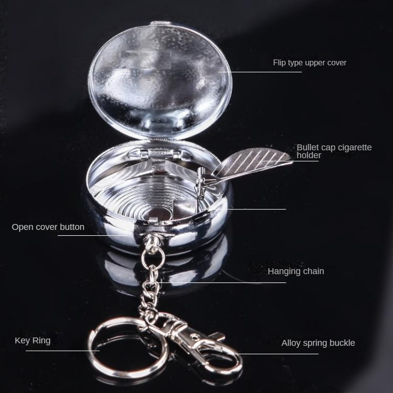 1pc creative ashtray cover mini portable ashtray key chain