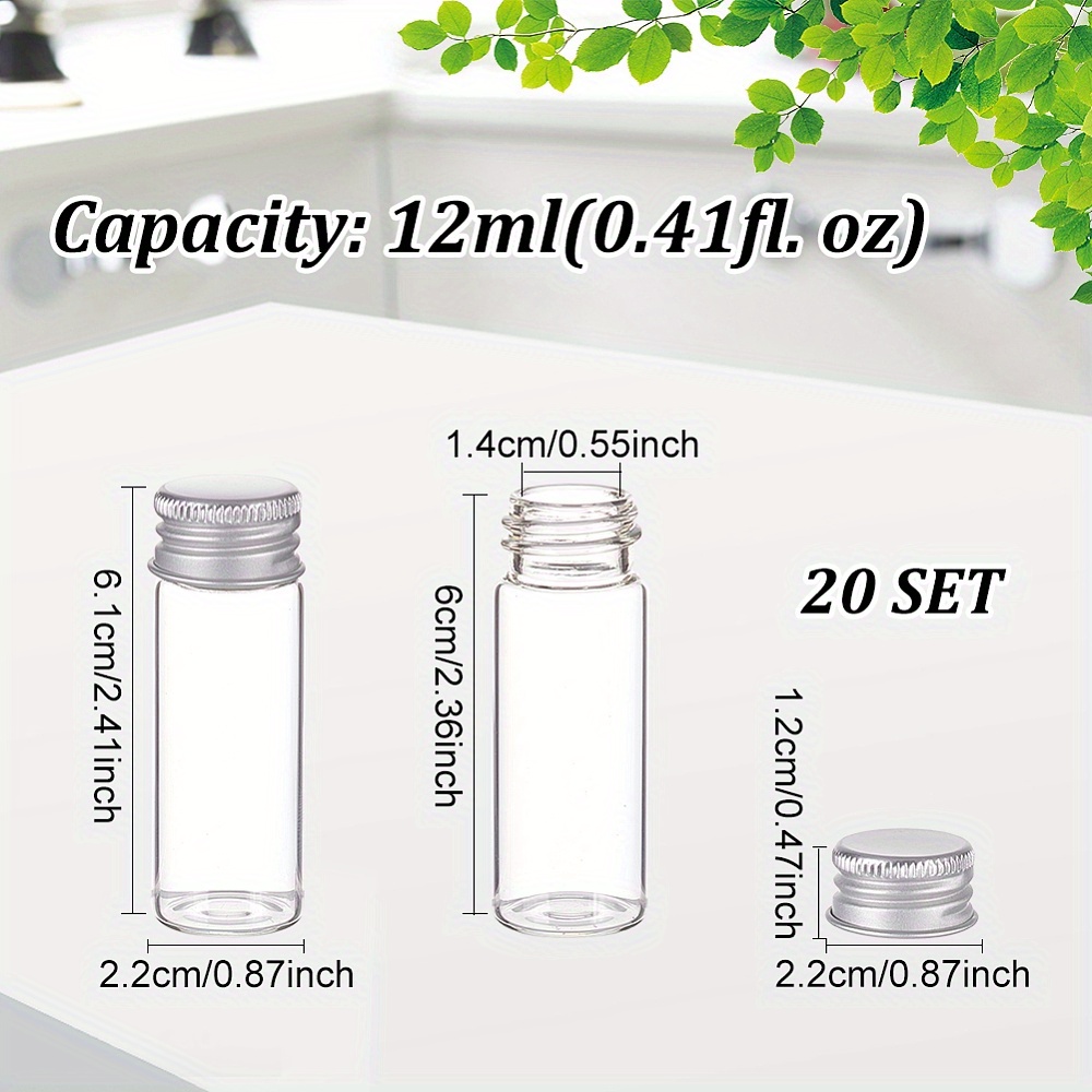 Clear Glass Bottles Candy Bottle With Aluminum Screw Top - Temu