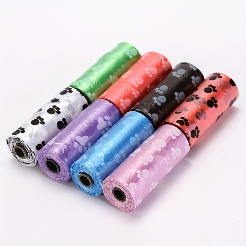 

8 Rolls Random Color Dog Poop Bags Leak-proof And Convenient Pet Waste Bags Refill Rolls