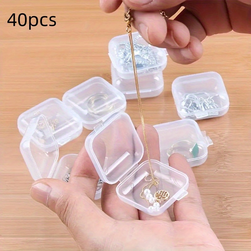 8pcs Small Plastic Storage Containers With Hinged Lids, Rectangle Clear  Plastic Storage Boxes For Beads, Jewelry, Game Pieces And Crafts Items