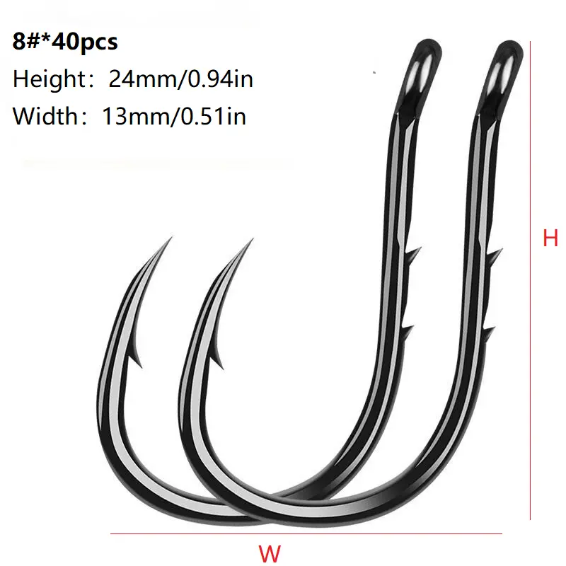 High Carbon Steel Barbed Hooks Fishing Hooks Two Shank Barbs