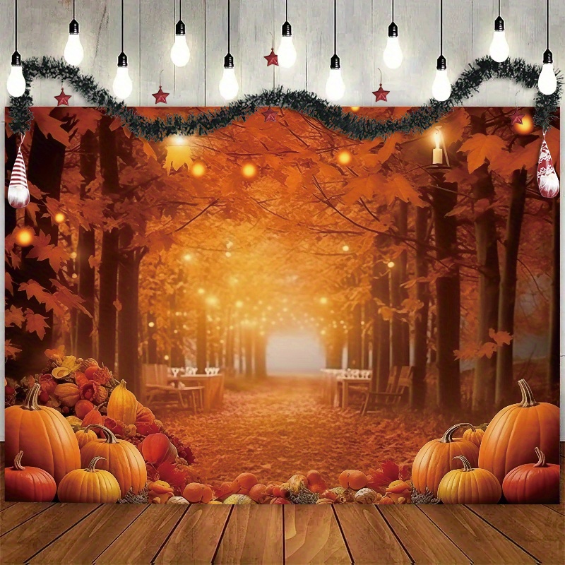 1pc Cute Forest Harvest Autumn Pumpkin Decor Tapestry For Living Room  Bedroom Home House Decor Aesthetic Decor Wall Art Polyester Fabric Tapestry  For