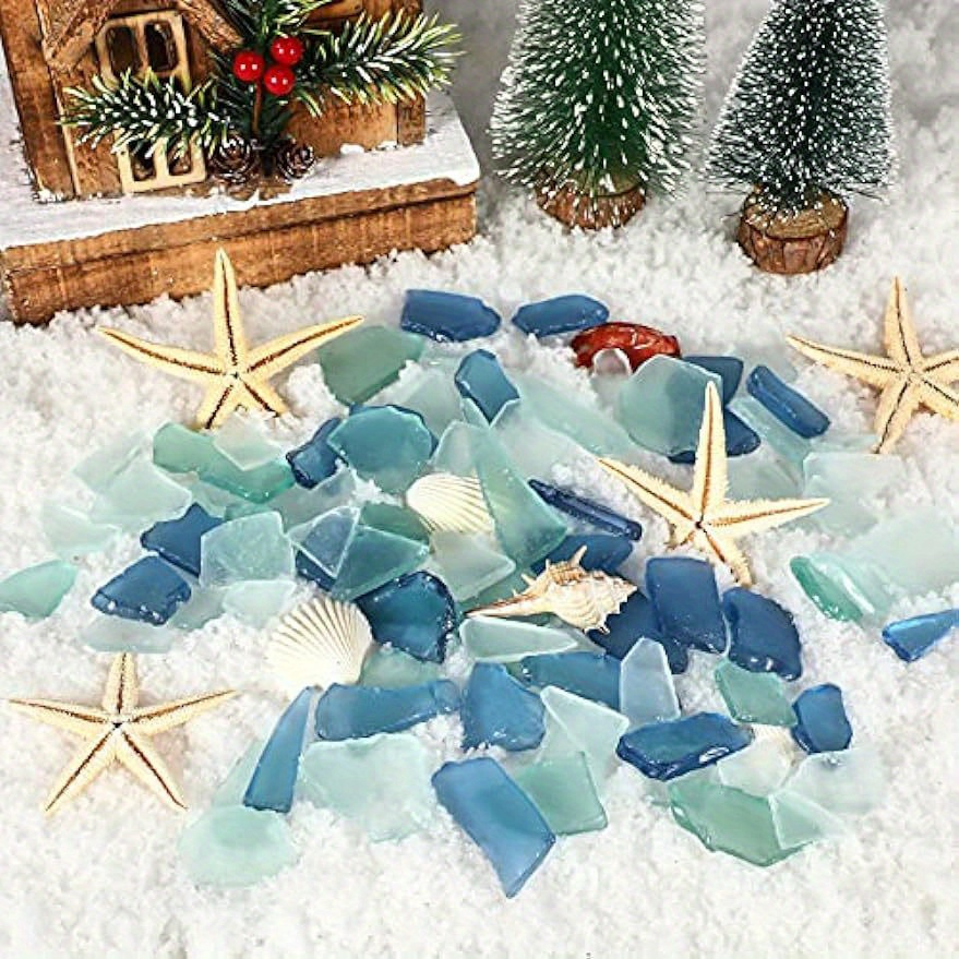 7.05oz/pack Sea Glass Pieces Crushed Flat Frosted Special For Vase Filler,  Beach Wedding Party, Home Aquarium Decors Diy Beautiful Creative Art Craft  Supplies - Arts, Crafts & Sewing - Temu