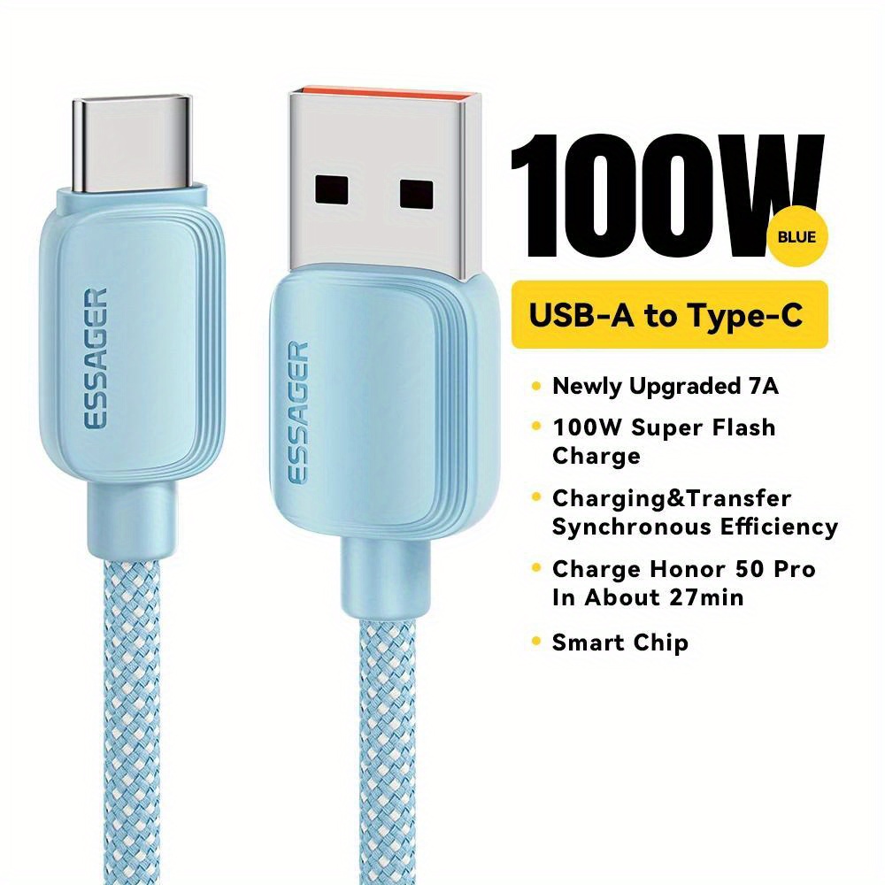 Essager Cable USB tipo C 7A de 90 grados para OPPO Cable de carga rápida de  100W para Honor Huawei Oneplus Realme Cable de datos de cargador en ángulo  – Los mejores