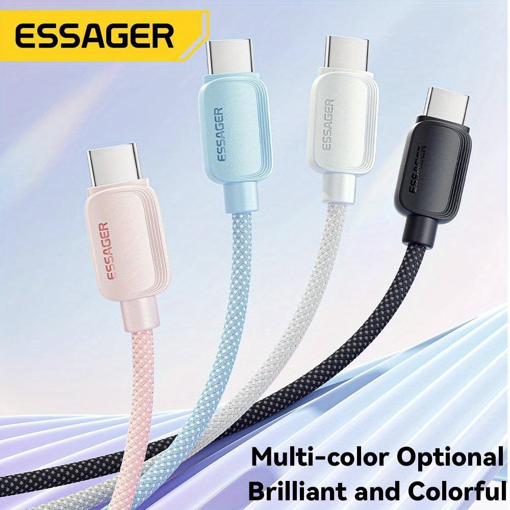 Essager-Cable USB tipo C a USB tipo C de 100W, cargador de carga rápida, USB 
