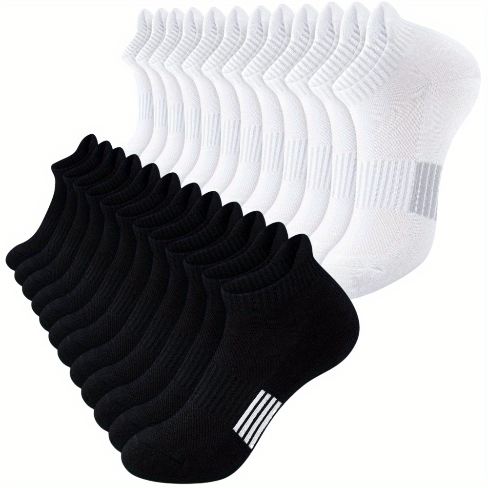

3/6/10 Pairs Outdoor Sports Socks, Women's Athletic Running Comfort Running Socks Cushioned Low Cut Socks