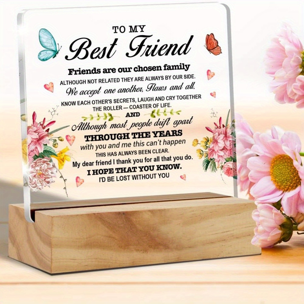 1pc Friend Gifts For Women, Birthday Gifts For Friends, Friendship Gifts  Desk Sign Keepsake For Home Office