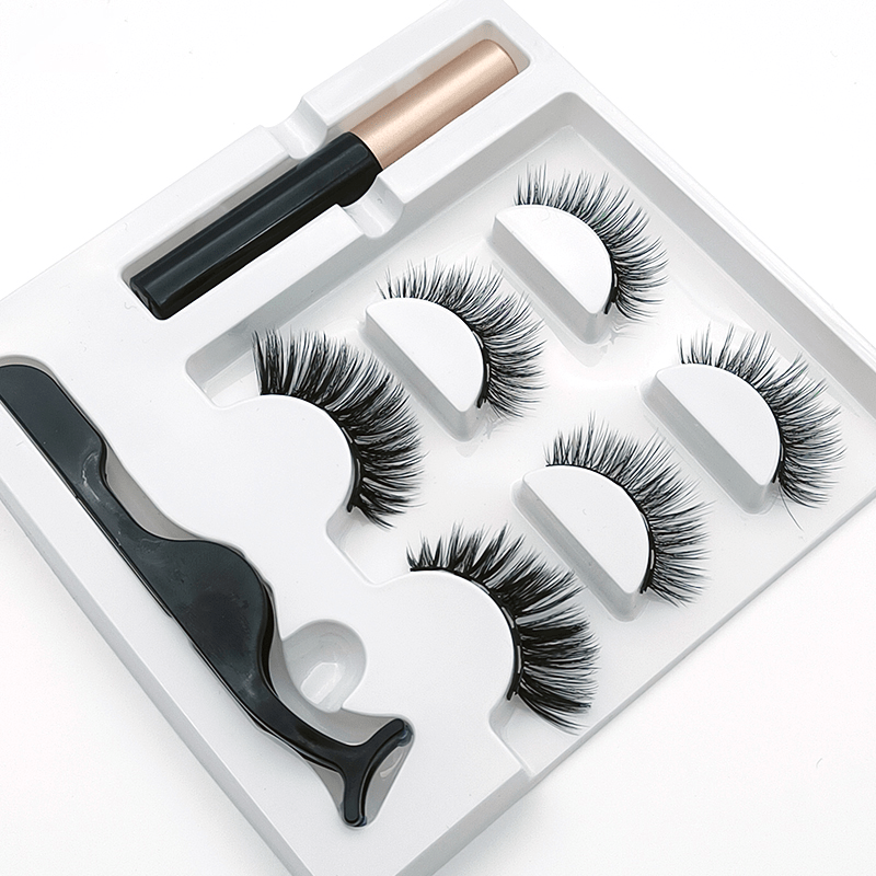 

Magnetic Eyelashes Set - 3 Pairs Natural Handmade Faux Mink Lashes With Magnetic Eyeliner, Beauty Makeup False Lashes, Short Faux Cils For Women, No Glue Needed