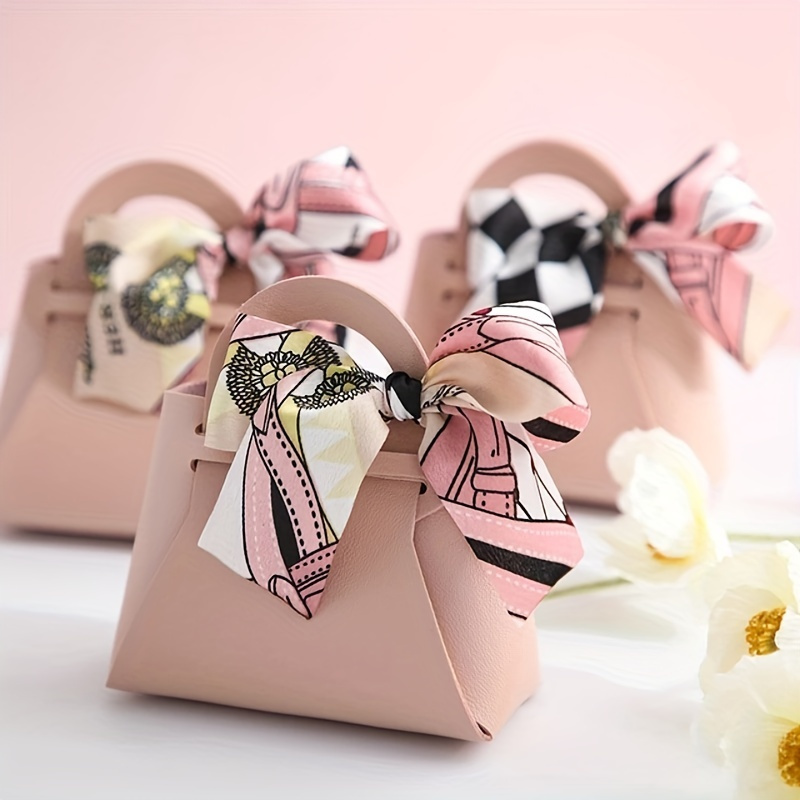 leather gift bags bow ribbon packaging bag wedding favour Temu United Kingdom