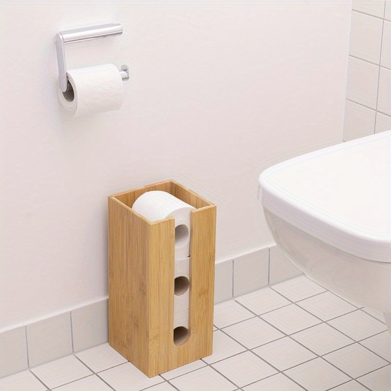 NearMoon Soporte organizador de papel higiénico, almacenamiento de 3 rollos  de papel higiénico, accesorio de baño de metal, soporte de rollo higiénico