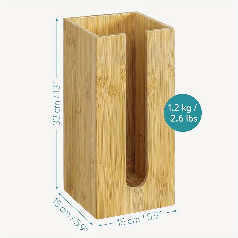 BAMBOO TOILET ROLL HOLDER WOODEN FREE STANDING AND TISSUE PAPER