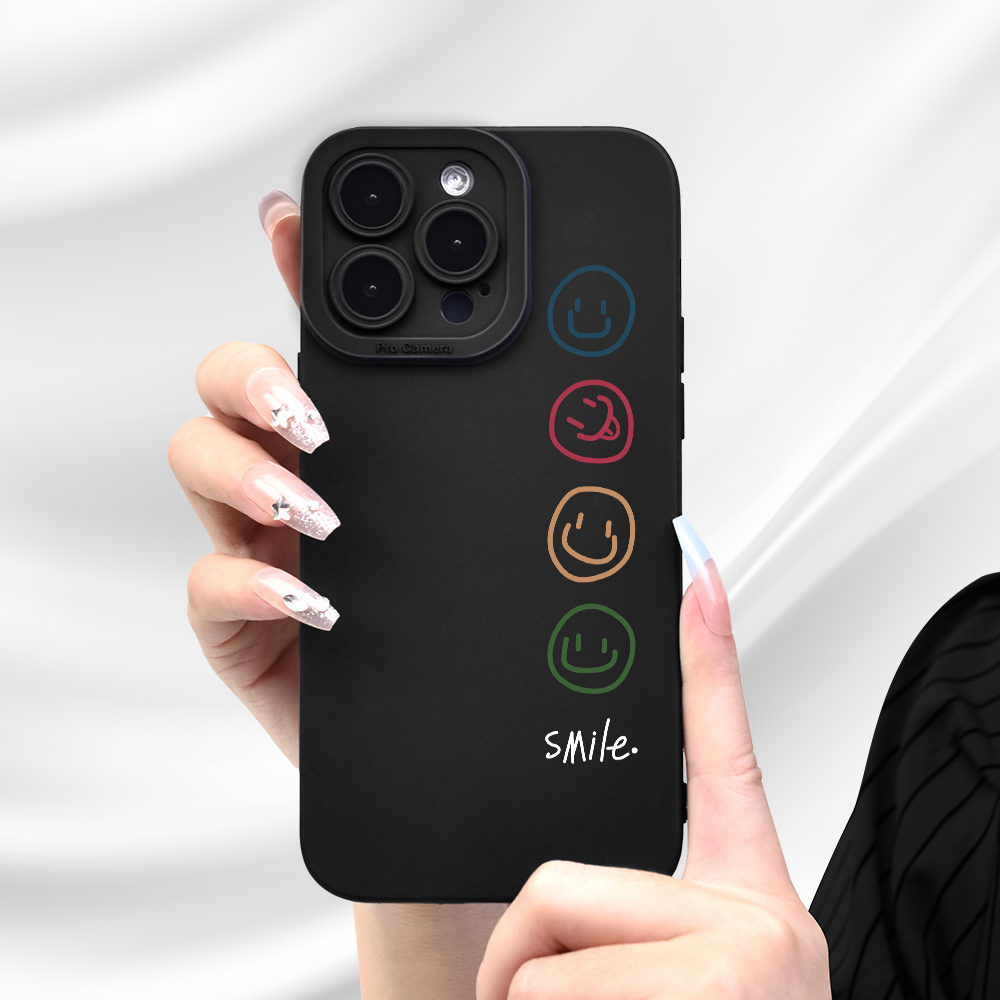 Funda para iPhone 14 Pro Max Clear Smile Faces, bonita funda de teléfono  con estampado de cara sonriente feliz para niñas, mujeres, niños y hombres