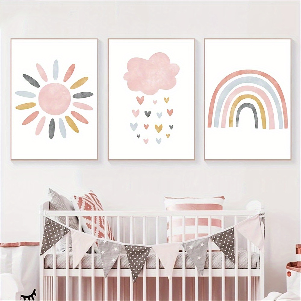 Rainbow Hanging Decoration, Pastel Rainbow, Clouds, Pastel Decor, Girls  Room, Rainbow Wall Hanging, Nursery, Girls Room, Pink, Baby Gift 