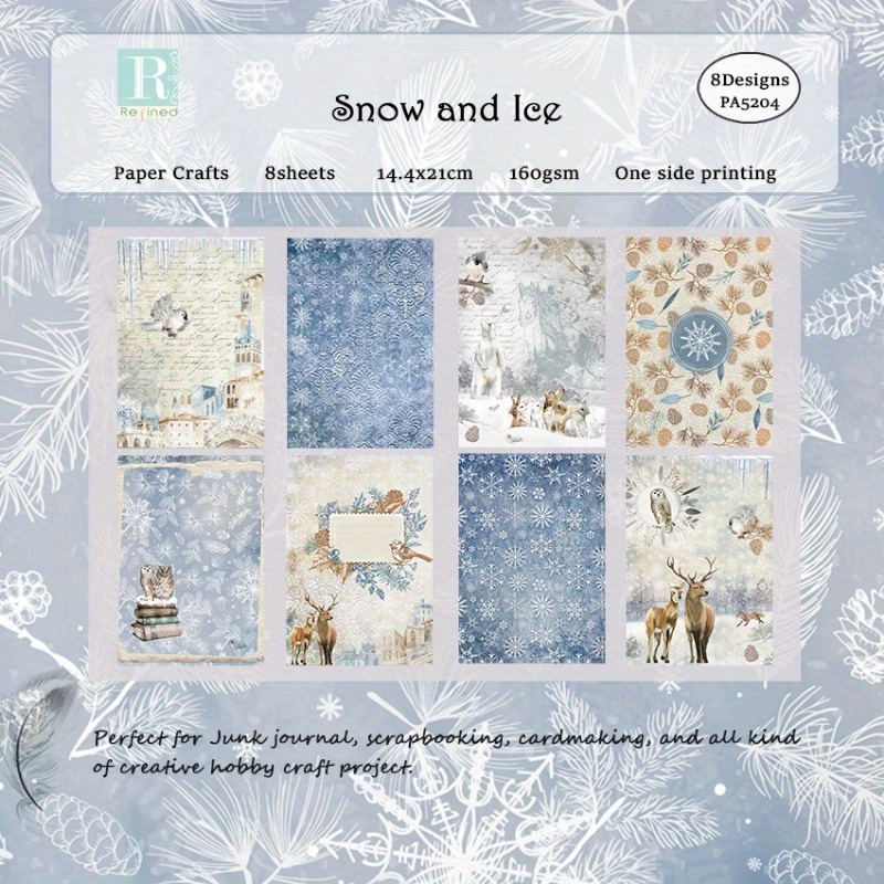 Snow And Ice Scrapbook Paper Pad Assorted Pattern Decoupage - Temu