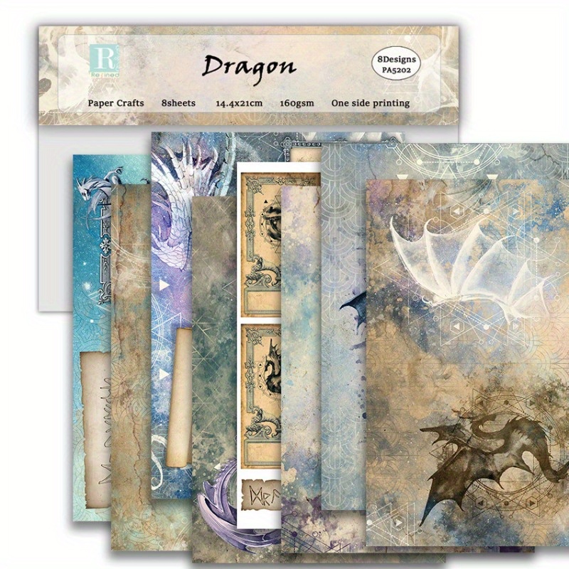 Dragon Scrapbook Paper Pad Assorted Pattern Decoupage - Temu