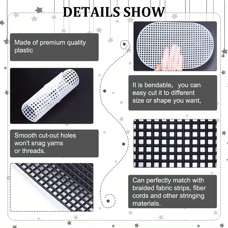 1bag Plastic Mesh Canvas Sheets For Embroidery 2 Colors Oval - Temu