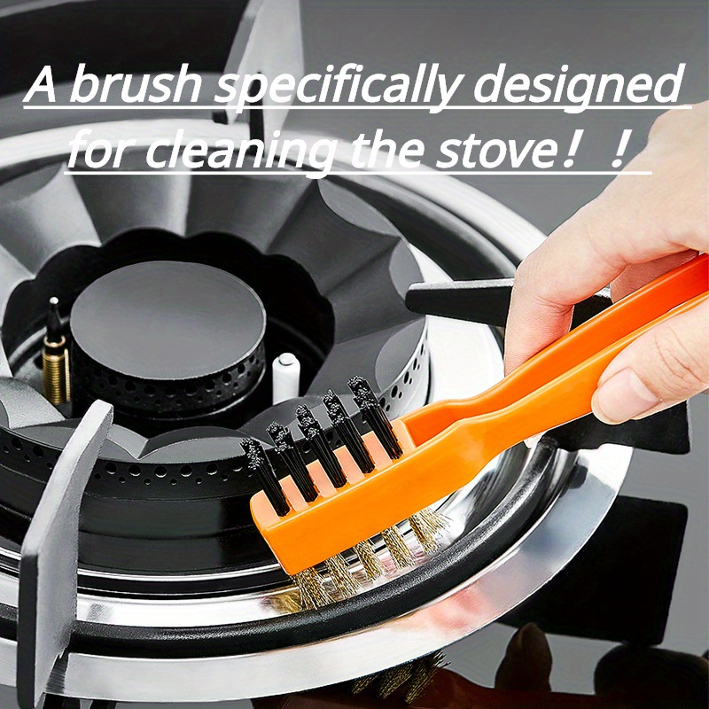 Gas stove brush household kitchen stove special cleaning brush range hood  degreasing decontamination brush nylon brush IRON 3Pcs