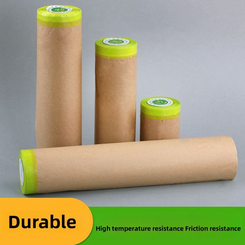 1 Roll Pre-Taped Masking Paper For Painting, Tape And Drape Painters Paper,  Paint Adhesive Protective Paper Roll For Covering Skirting, Frames, Cars  And Auto Body