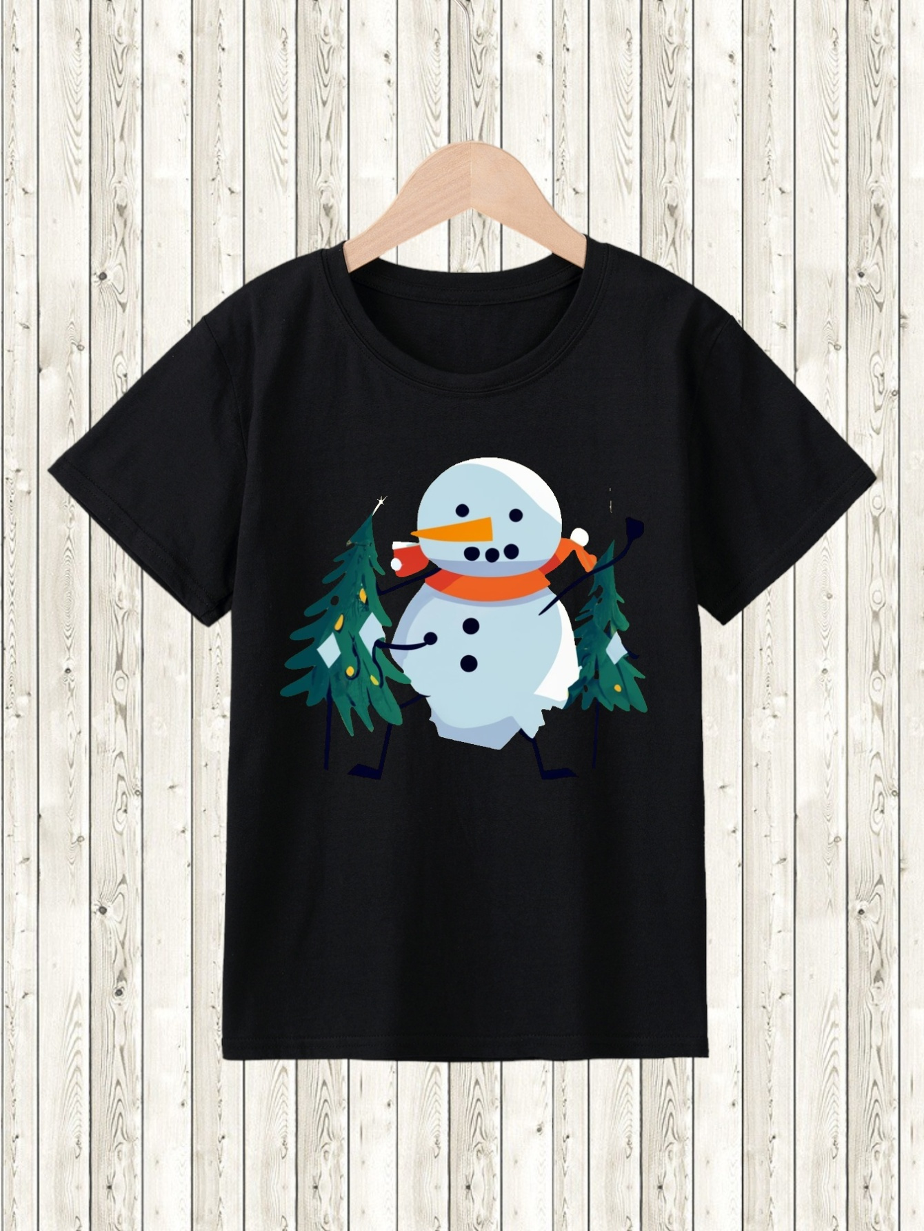 Camiseta Manga Corta Niño Cara Muñeco Nieve Navidad - Temu Chile