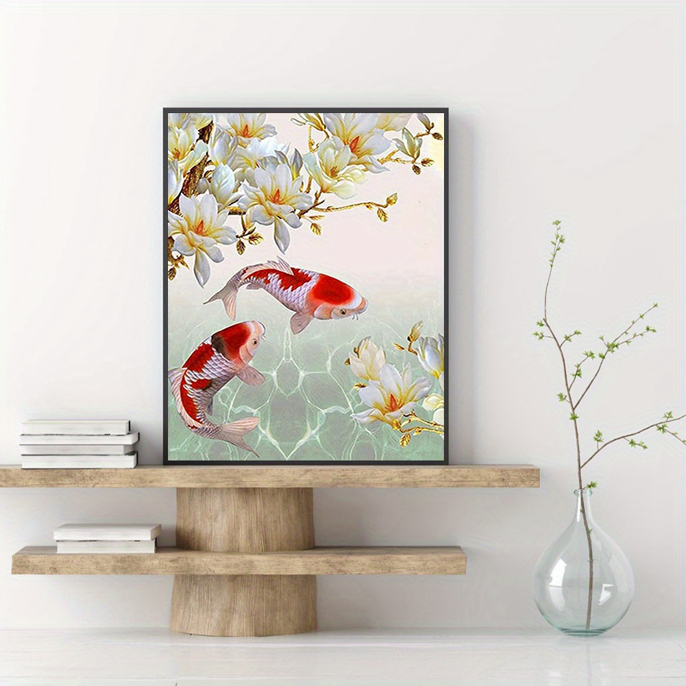 5d Diy Full Round Diamond Painting Fish Kit Home Decoration - Temu