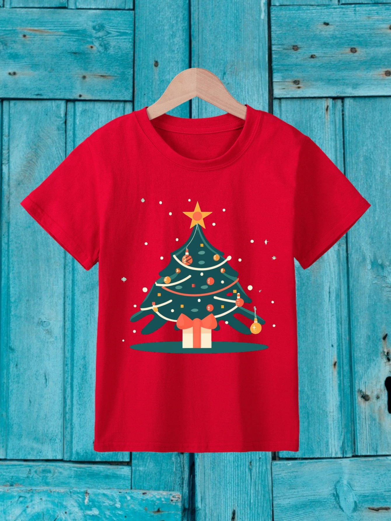 Camiseta Navide a Estampado rbol Navidad Ni o Ropa Informal