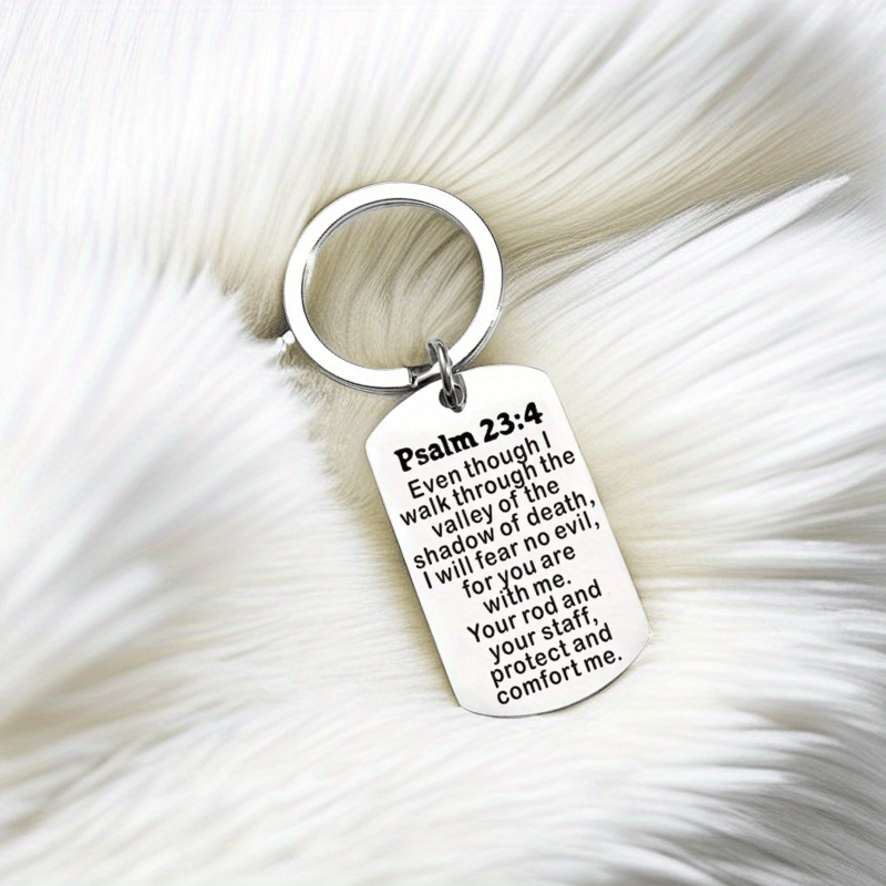 Bible Verse Keychain Inspirational Christian Gifts Religious Jewelry  Thanksgiving Baptism Bulk Stainless Steel Key Chain Gift