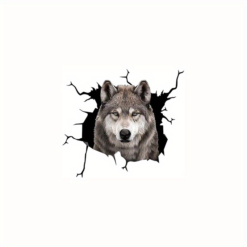 

Gray Wolf Decals For Cars, Car Window Stickers, Vinyl Cracks Waterproof Removable Car Decor For Sports Cars Suv Pickup Truck Window