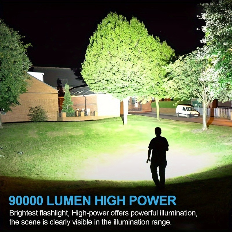 1pc 90000 lumens lampe de poche puissante rechargeable par - Temu Canada