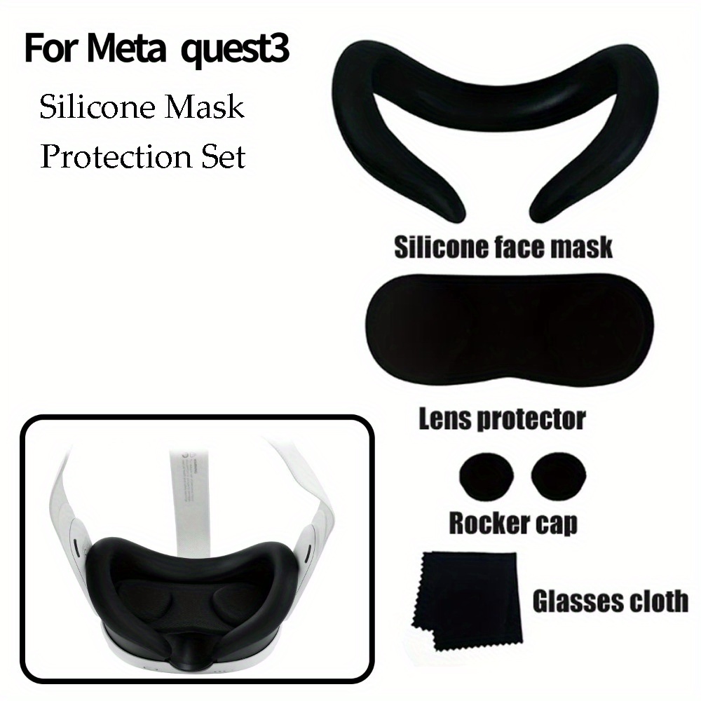 Cubierta Facial Silicona Vr Meta Quest 3 Kit Tapa Protectora