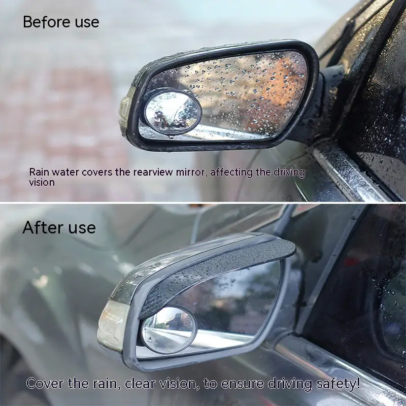 Car Rearview Mirror Rain Eyebrows Carbon Fiber Pattern Rain - Temu