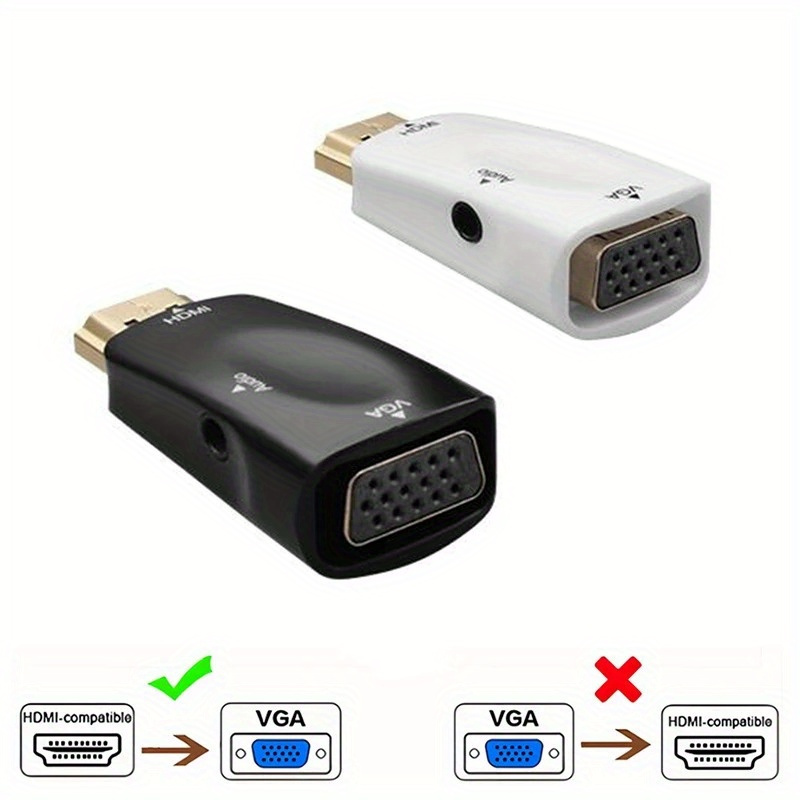 Convertidor HDMI Macho a VGA hembra Cable Adaptador de Vídeo para PC 1080P  HDTV