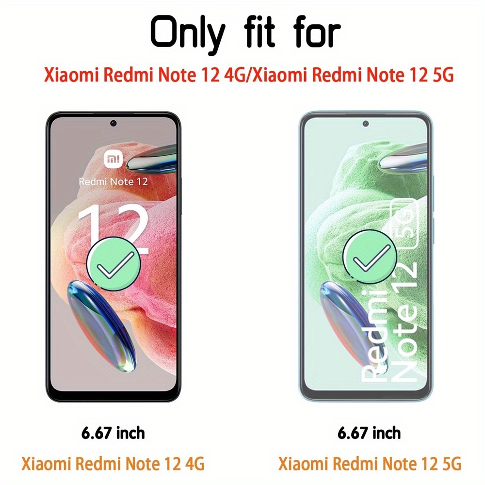 2pcs Protector Pantalla Xiaomi/redmi Note 12 4g Hd Vidrio - Temu